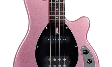 mahogany 4-string active bass guitar, burgundy