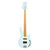 mahogany 4-string active bass guitar, mint green