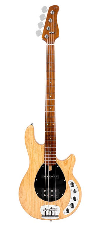 swamp ash 4-string active bass guitar, natural