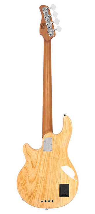 swamp ash 4-string active bass guitar, natural