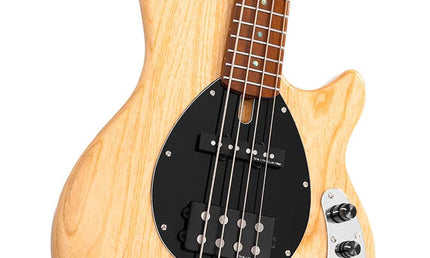 swamp ash 4-string active bass guitar, natural