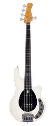 mahogany 5-string active bass guitar, antique white