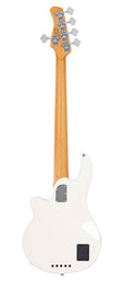 mahogany 5-string active bass guitar, antique white