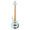 mahogany 5-string active bass guitar, mint green