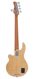 swamp ash 5-string active bass guitar, natural