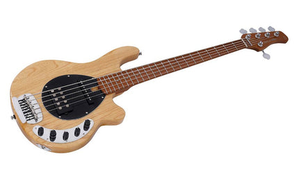 swamp ash 5-string active bass guitar, natural