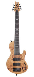 swamp ash + poplar burl 6-string active bass guitar, natural satin, with hardcase