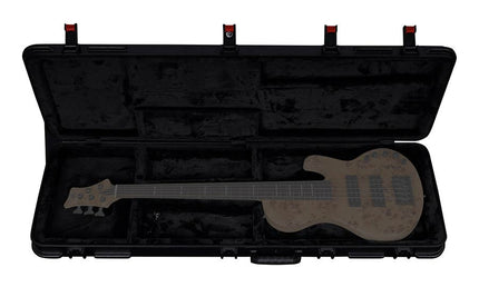 swamp ash + poplar burl 6-string active bass guitar, natural satin, with hardcase