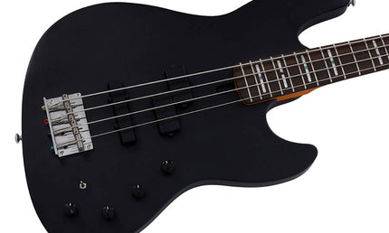 alder 4-string active bass guitar, satin black