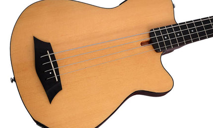 mahogany + spruce 4-string active bass guitar, natural