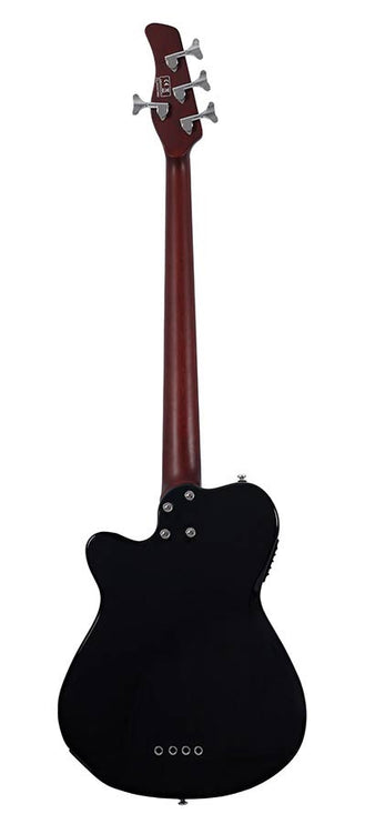 mahogany + spruce 4-string active bass guitar, black