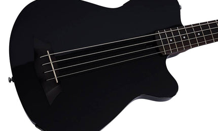 mahogany + spruce 4-string active bass guitar, black