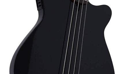 mahogany + spruce 4-string active bass guitar, black