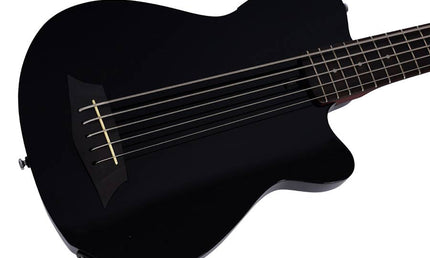 mahogany + spruce 5-string active bass guitar, black