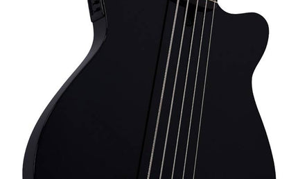 mahogany + spruce 5-string active bass guitar, black