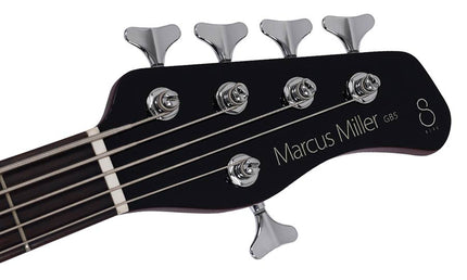 mahogany + spruce 5-string active bass guitar, black