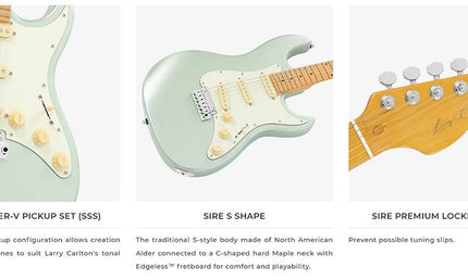 alder electric guitar S-style, surf green metallic