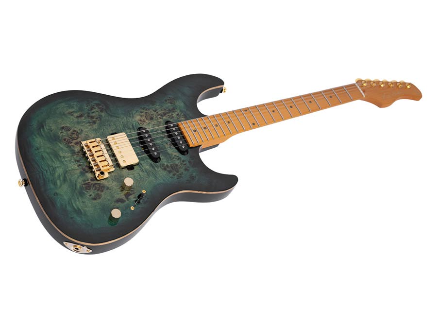 Sire Guitars - S10 Hss/tgr - Swamp Ash Electric Guitar S-Style – Transparent Green