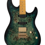 Sire Guitars - S10 Hss/tgr - Swamp Ash Electric Guitar S-Style – Transparent Green