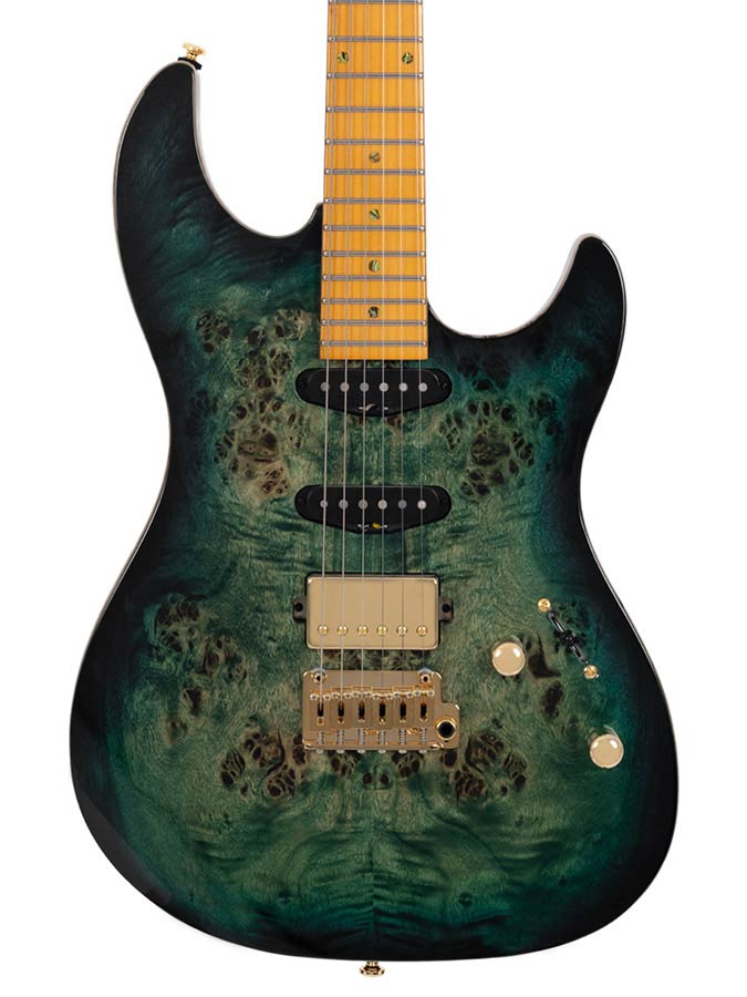 Sire Guitars - S10 Hss/tgr - Swamp Ash Electric Guitar S-Style – Transparent Green