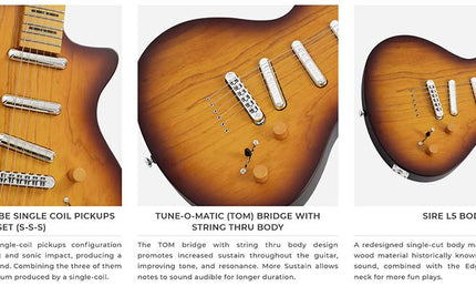 swamp ash + maple electric guitar L-style, natural satin