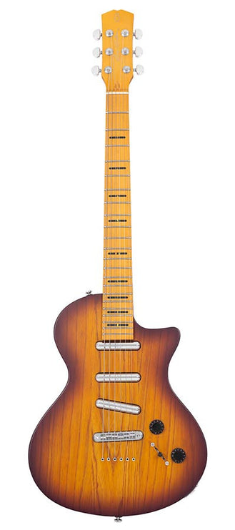 swamp ash + maple electric guitar L-style, tobacco sunburst satin