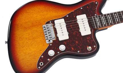 mahogany electric guitar J-style, 3 tone sunburst