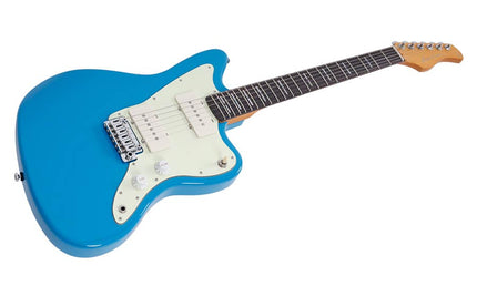 mahogany electric guitar J-style, blue