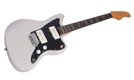 mahogany electric guitar J-style, silver