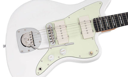 mahogany electric guitar J-style, white