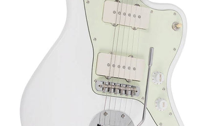 mahogany electric guitar J-style, white