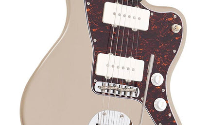 mahogany electric guitar J-style, champagne gold metallic