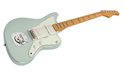 mahogany electric guitar J-style, surf green metallic