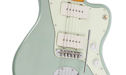 mahogany electric guitar J-style, surf green metallic