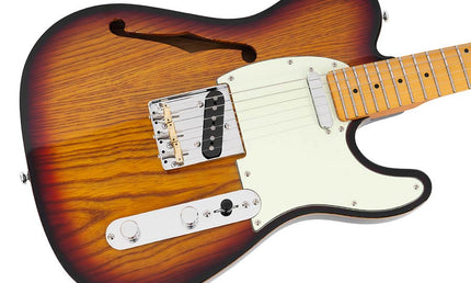 alder + ash chambered electric guitar T-style, 3 tone sunburst