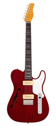 alder + ash chambered electric guitar T-style, see through red