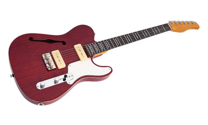 alder + ash chambered electric guitar T-style, see through red