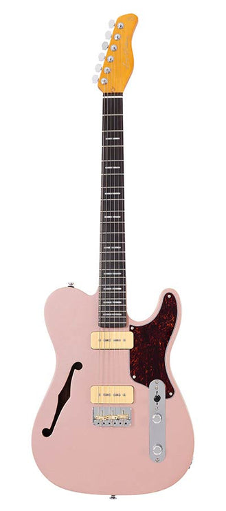 alder + ash chambered electric guitar T-style, rosegold