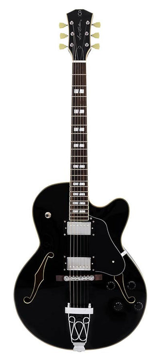 electric archtop guitar, black