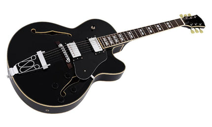 electric archtop guitar, black