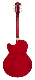 electric archtop guitar, see through red