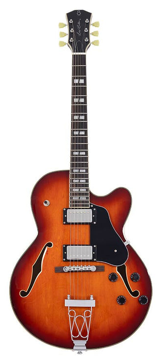 electric archtop guitar, tobacco burst