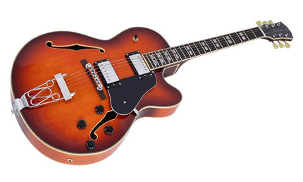 electric archtop guitar, tobacco burst