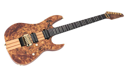 alder + poplar burl neck-through electric guitar, natural satin, incl. gigbag