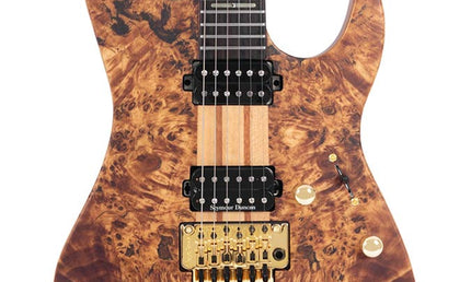 alder + poplar burl neck-through electric guitar, natural satin, incl. gigbag