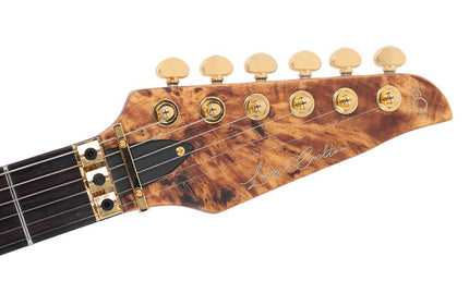 alder + poplar burl neck-through electric guitar, natural satin, incl. gigbag