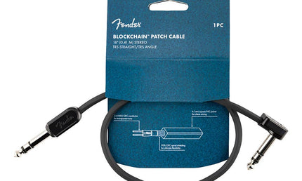 Blockchain 16" patch cable, stereo TRS, straight/angle