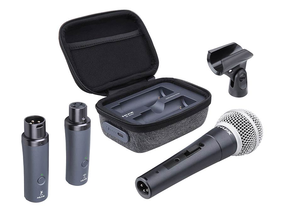 2.4 GHz wireless microphone system, XLR transmitter and receiver, free dynamic microphone