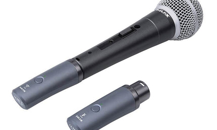 2.4 GHz wireless microphone system, XLR transmitter and receiver, free dynamic microphone