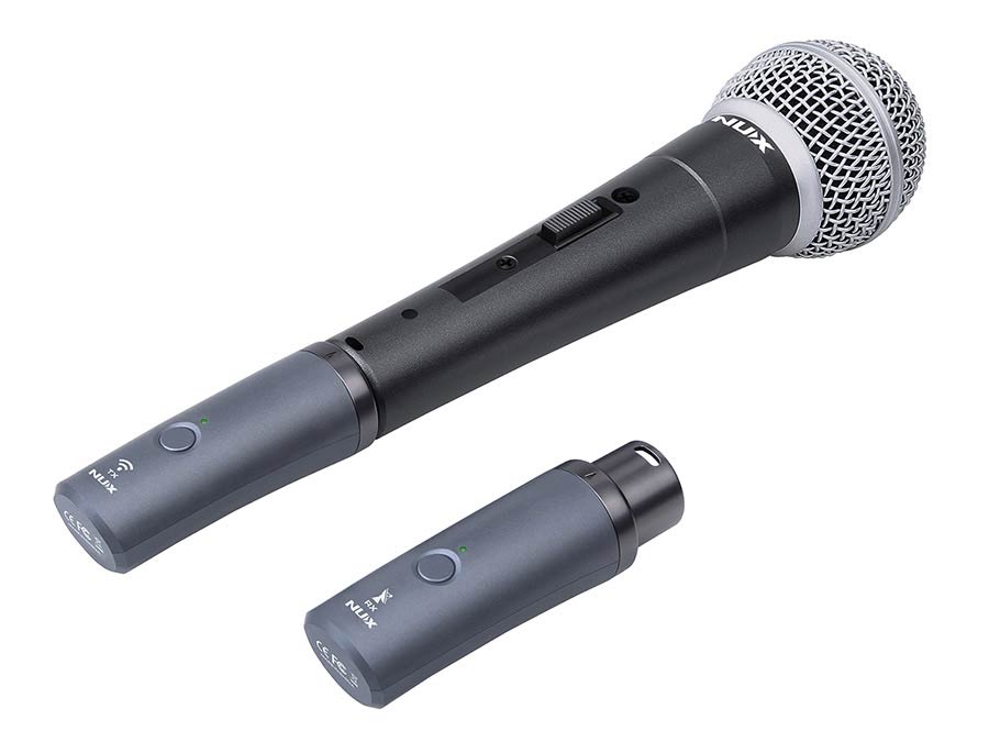 2.4 GHz wireless microphone system, XLR transmitter and receiver, free dynamic microphone